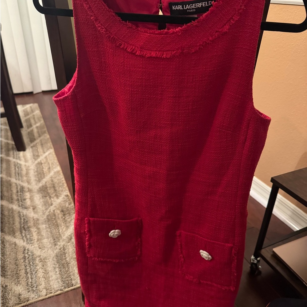 Karl Lagerfeld Red Sleeveless Dress